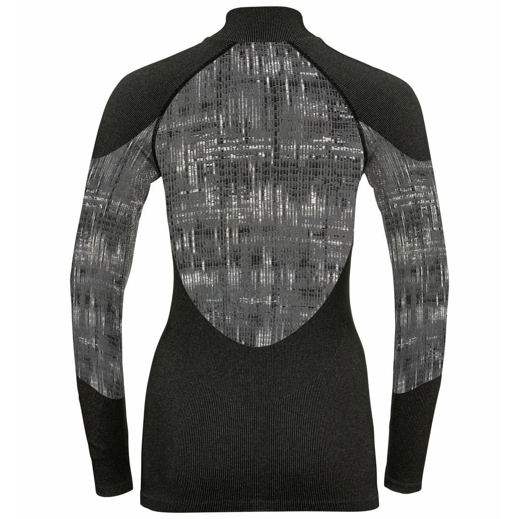 Odlo W BL TOP Turtle Neck L/S Half Zip BLACKCOM 2 Odlo W BL TOP Turtle Neck L/S Half Zip BLACKCOM - Afbeelding 2